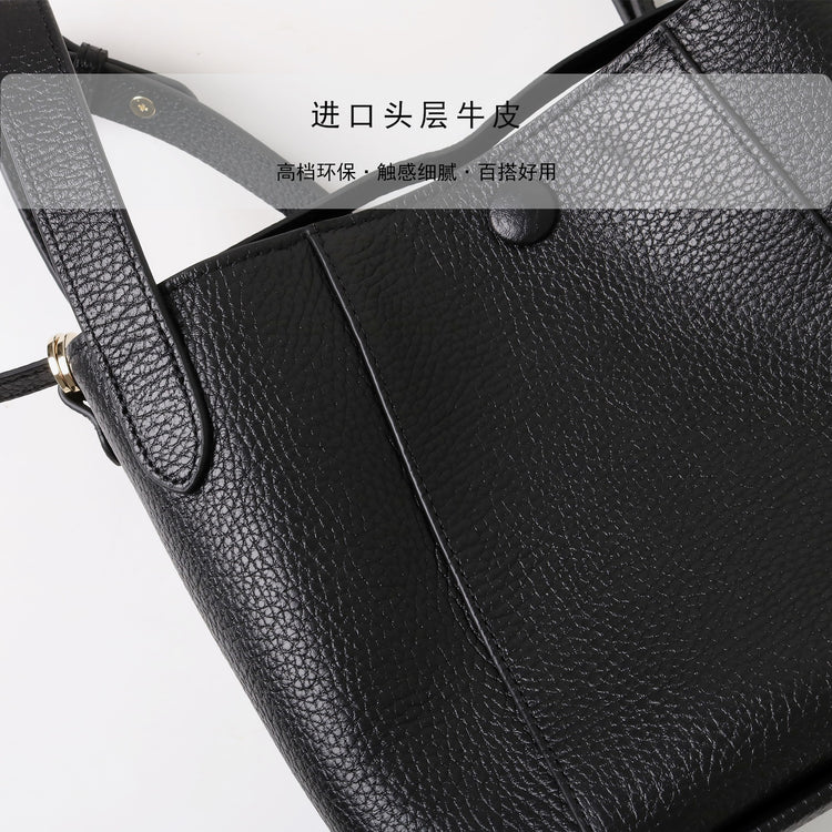 質感真皮 | 2025新款軟皮頭層牛皮菜籃水桶包真皮手提包小眾韓國托特包「8225」25.04-4