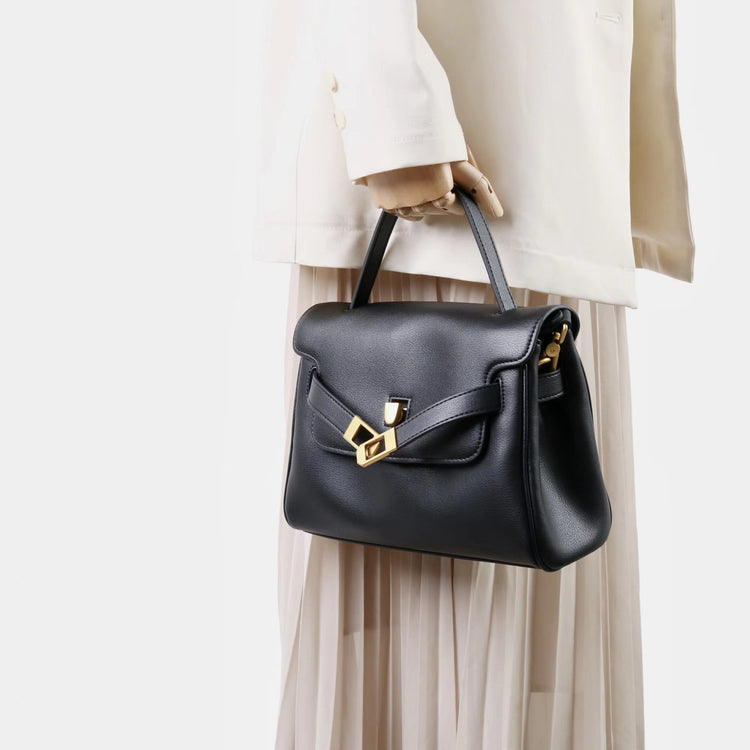 質感真皮|2025新款通勤復古百搭單肩斜背包外出上班公文包女包時尚潮流單肩包「6191S」25.12-1