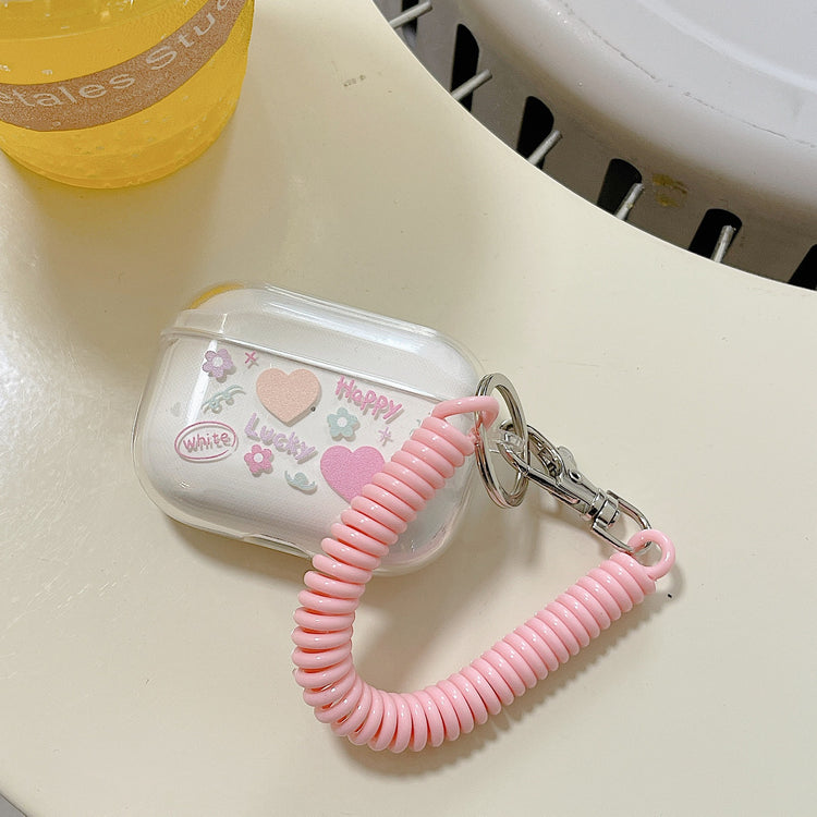 耳機套|適用2/3代無線藍牙耳機保護套愛心airpodspro殼帶掛繩tpu「BQ2247」24.07