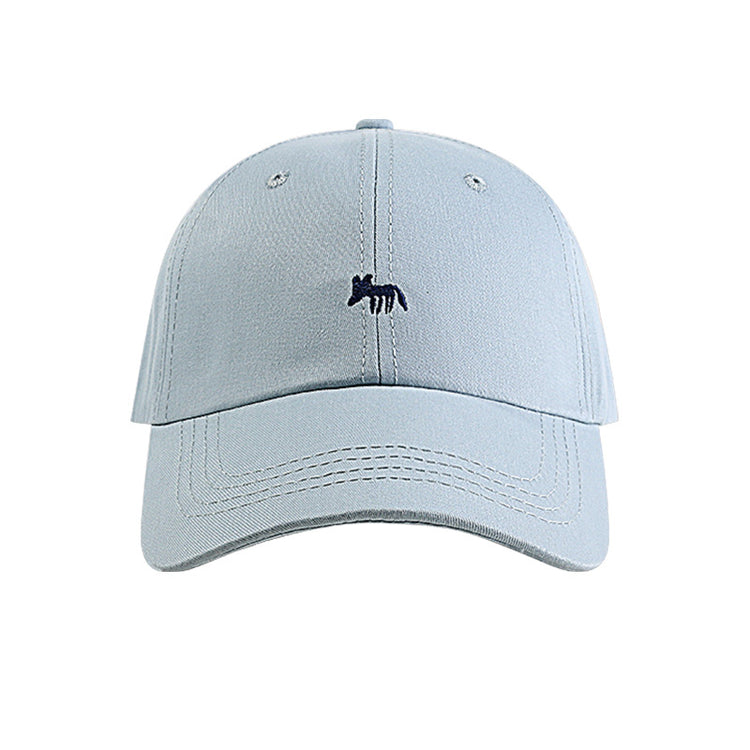 流行帽子|帽子防曬帽夏季女刺繡小狐狸棉質棒球帽學生可愛顯臉小鴨舌帽子男「C4051」24.06-2