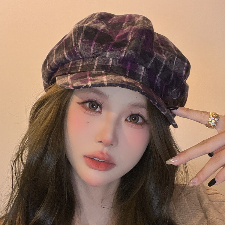 流行帽子 | 帽子八角帽女復古文藝畫家帽遮臉扎染拼色百搭顯臉小出行貝雷帽男「C4078」24.06-4