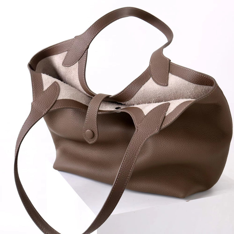 質感真皮|2025新頭層牛皮大容量手提托特包包女式通勤女款輕奢小眾高級感「OS53018」25.11-4