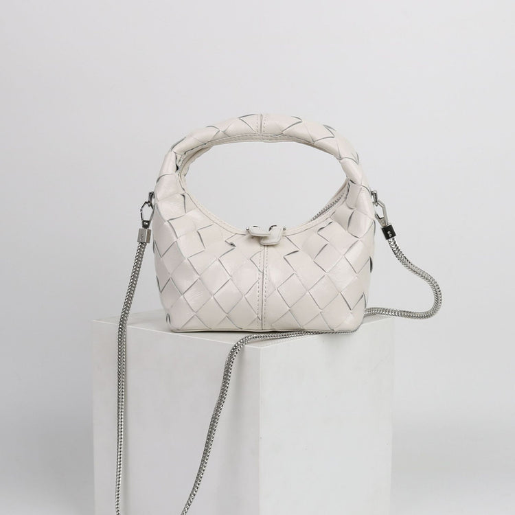 質感真皮|2024新牛皮手腕真皮便當訂製編織女包潮流歐美手柄單肩斜挎包「3328」24.04-4