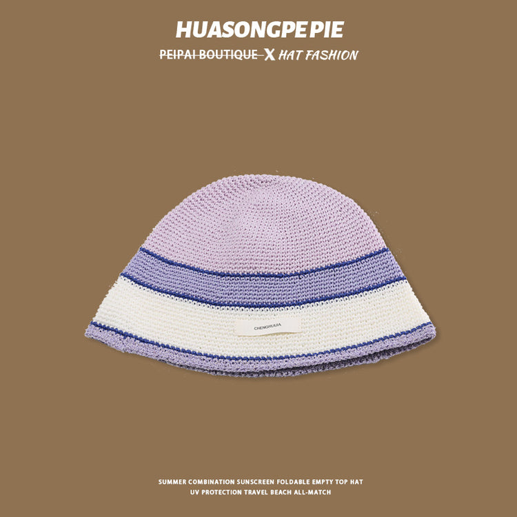 流行帽子|秋冬針織帽女防寒護耳保暖套頭帽時尚百搭多巴胺毛線帽子水桶帽子「C4083」24.06-4