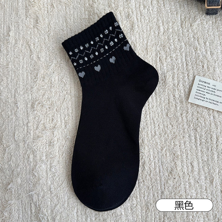 女襪|復古費爾島襪子女彈力無骨親膚舒適短襪棉質吸汗透氣諸暨襪子批發「XC2322」25.08-2