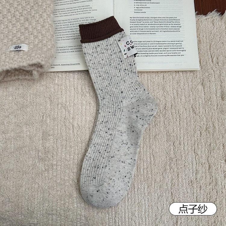 女襪|秋冬美拉德咖色襪子女加厚保暖蓄熱鎖溫羊毛襪復古潮流好搭中筒襪「HD25862」25.11-3