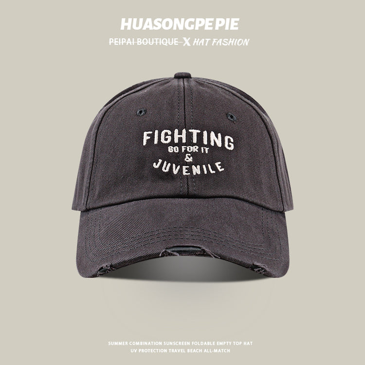 流行帽子|帽子春秋女百搭顯臉小遮陽帽學生百搭防紫外線防曬帽破洞棒球帽男「C3644」24.02-1