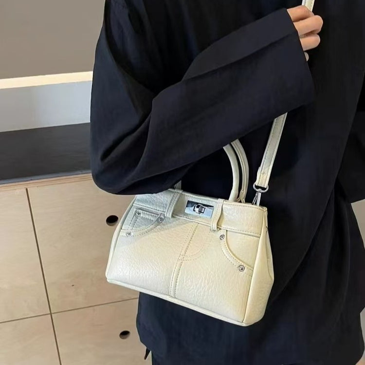 日韓流行|夏季新款法式手提包包女小眾高級感百搭凱莉包時尚通勤單肩斜挎包「9096#」25.02-2