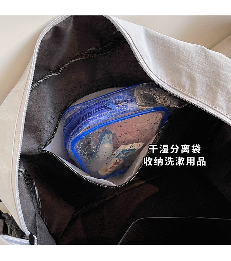 致青春|韓版拼接撞色韓版布包2025新款高級感大容量通勤單肩斜背包「8831-130」25.11-2