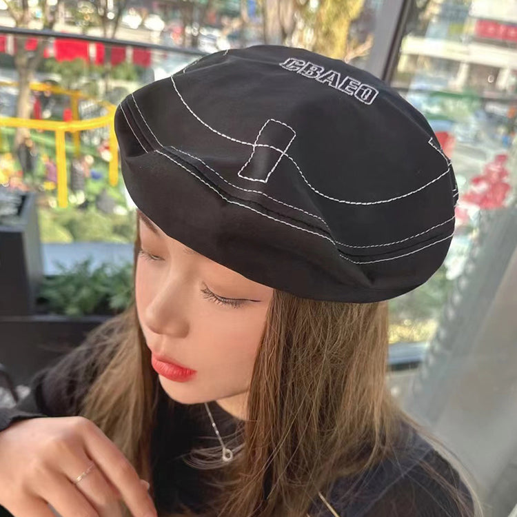 流行帽子|春季百搭貝雷帽女紅色高級感畫家帽學生出行旅遊顯臉小報童帽子男「C4909」25.01-1