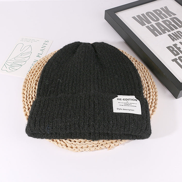 流行帽子|2024新款針織帽女慵懶風毛線堆堆帽大頭圍顯臉小加厚毛線帽冷帽男「C4484」24.09-4