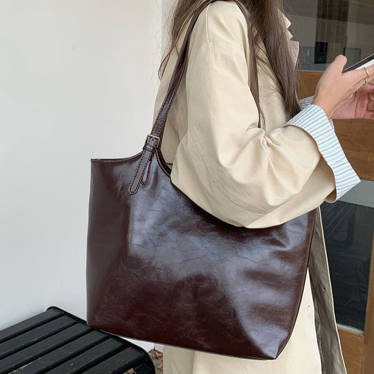 日韓流行|托特包女大容量包2024新大學生上課上班通勤包百搭單肩包女包「F8915」24.10-2