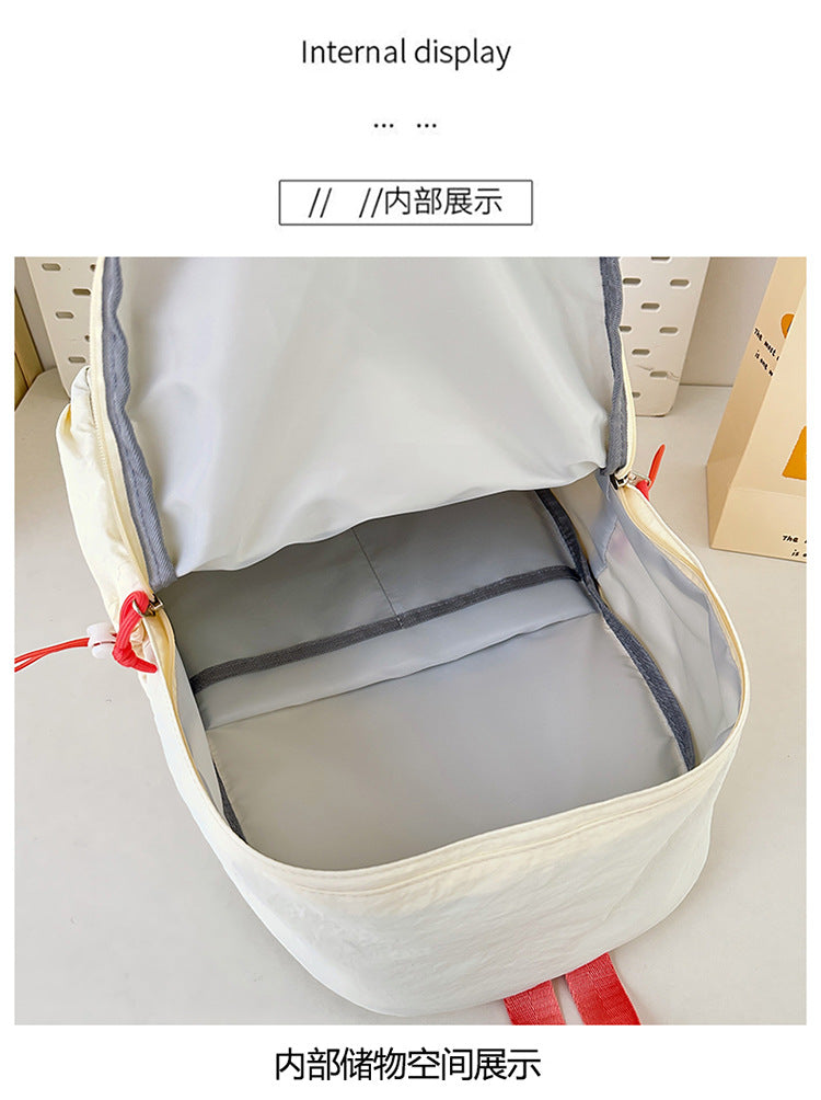 致青春|小清新休閒書包女大學生ins大容量簡約背包國中高中生百搭雙肩包「1018-125」25.09-2