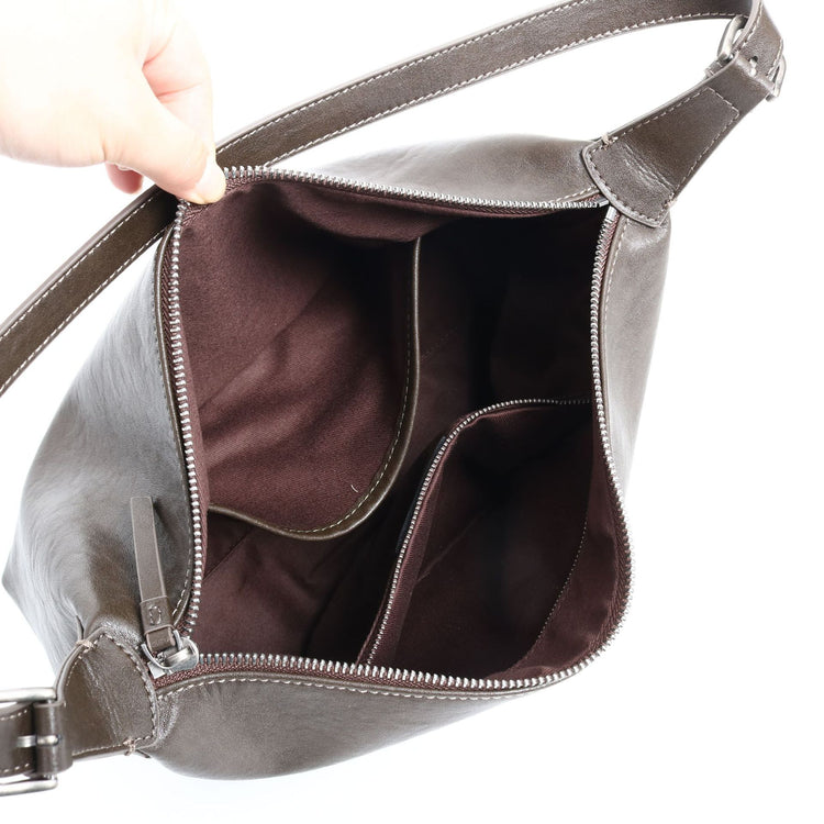 質感真皮|優質植鞣真皮Hobo托特包女大容量單肩通勤包高級質感斜挎包餃子包「3666」24.10-4