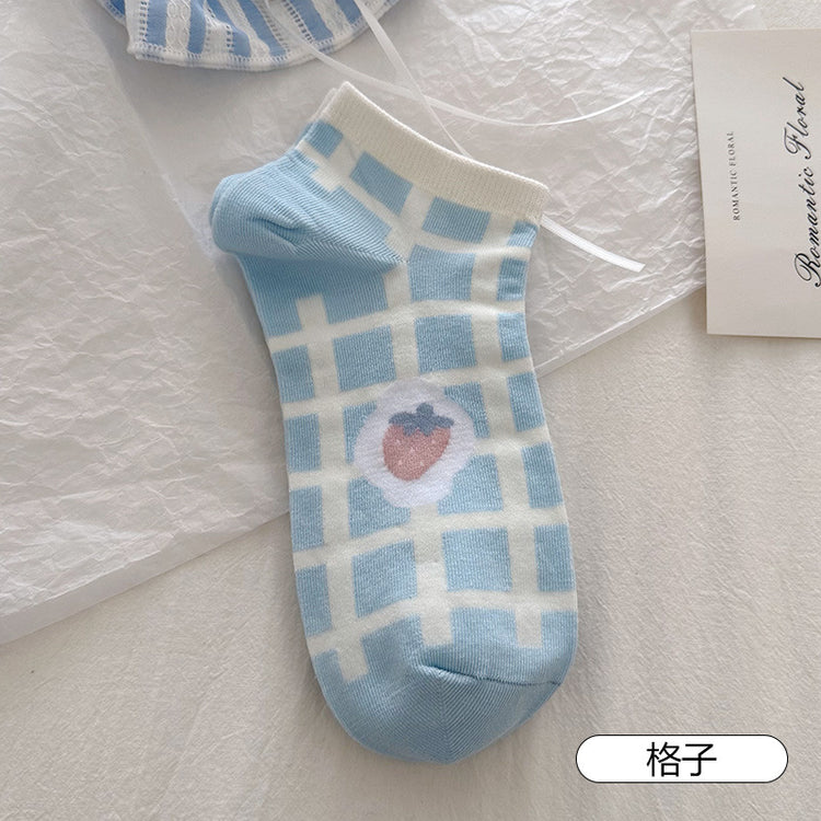 女襪|襪子女士棉質吸汗透氣親膚舒適短襪夏季薄款彈力簡約休閒襪「DL2506」25.04-1