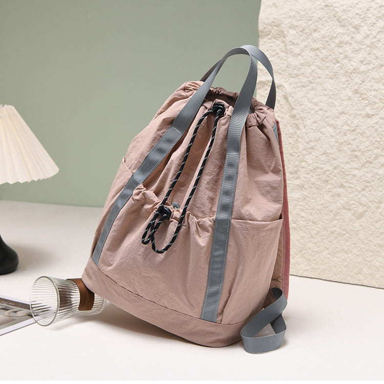 致青春|新款抽繩雙肩包騎行背包大學生羽毛球包大容量運動休閒旅行包「2025-4-125」25.07-4