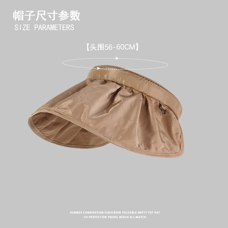 流行帽子|防曬帽女夏季防紫外線2024新款遮陽帽貝殼空頂帽遮臉大檐發箍帽子「C4273」24.08-3