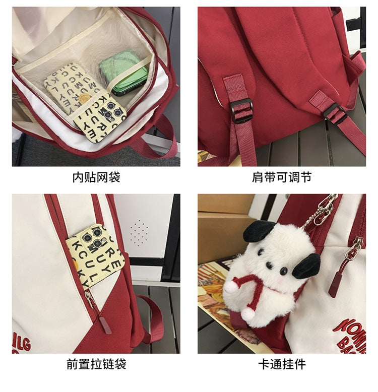 致青春 | 書包女高中大學生美式復古大容量背包韓版潮流初中學生雙肩包「830-127」24.10-2