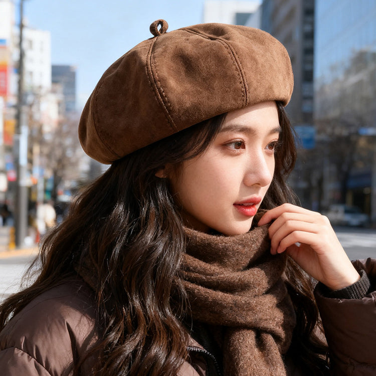 流行帽子|秋冬新款韓系貝雷帽子女八角畫家帽復古大頭圍顯臉小日系南瓜帽潮「C5651」25.09-5
