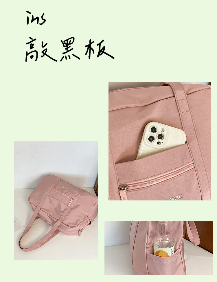 致青春|單肩包大容量休閒旅行背包跨境新款時尚通勤托特包百搭簡約手提包「0046-123」24.10-1