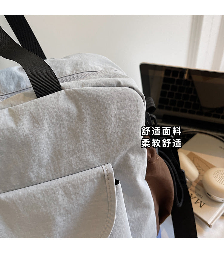 致青春|韓版拼接撞色韓版布包2025新款高級感大容量通勤單肩斜背包「8831-130」25.11-2