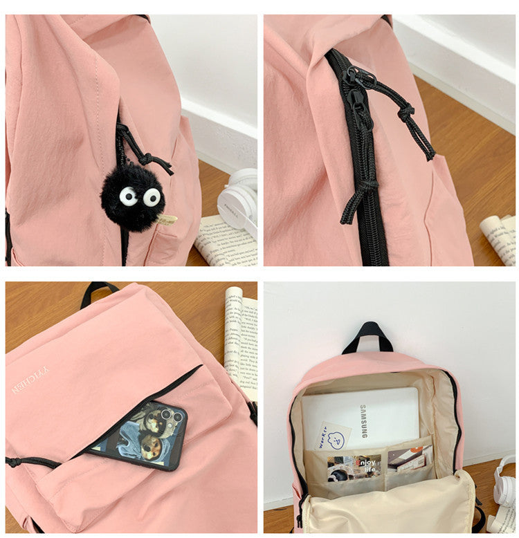 致青春 | 批發新款尼龍書包女用背包小學初高中大學生大容量簡約高顏值後背包「648-127」24.09-2