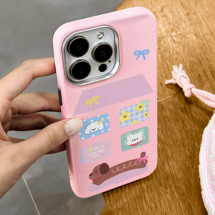 手機殼|iPhone16適用15保護套14Promax蘋果13銀框皮紋手機殼12批發11「WMWM3295」25.04-3