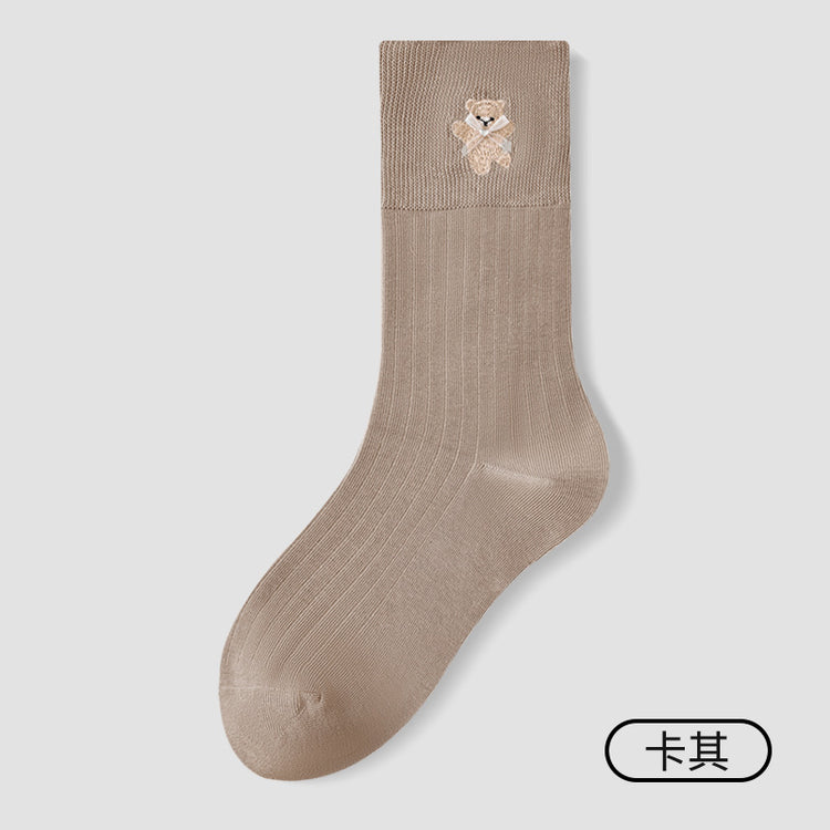 女襪|白色堆堆襪子女棉質吸汗透氣彈力無骨中筒襪親膚舒適好搭襪子「MZ25088」25.08-3