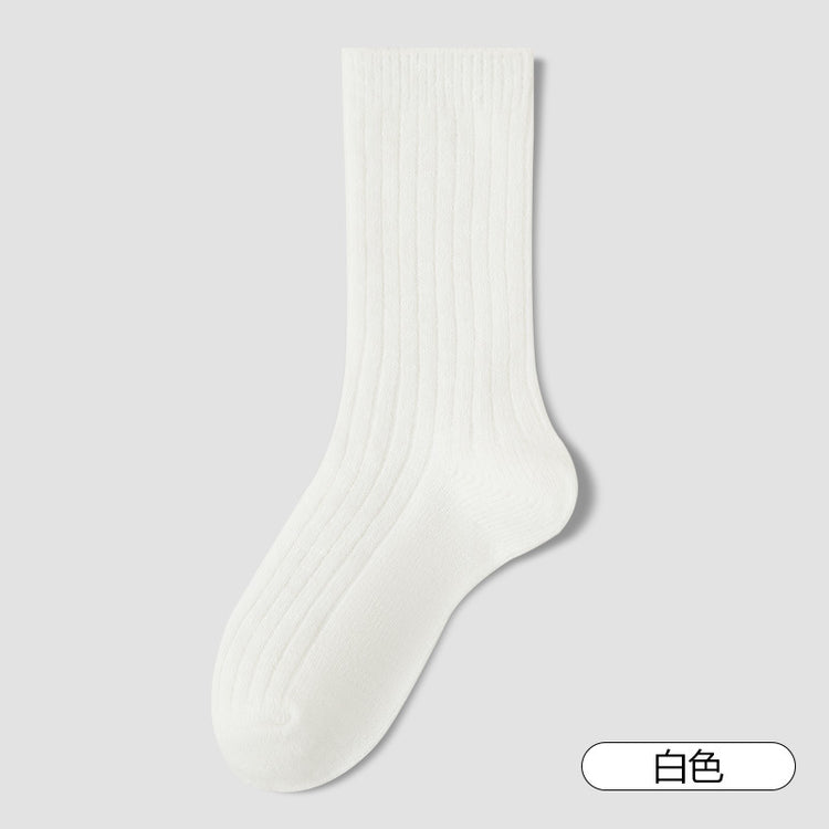 女襪|美利奴羊毛襪子女雙針親膚舒適中筒襪秋冬加厚保暖鎖溫襪子「YG2377」25.09-3