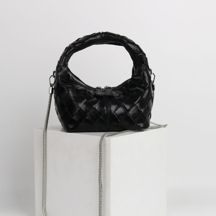 質感真皮|2024新牛皮手腕真皮便當訂製編織女包潮流歐美手柄單肩斜挎包「3328」24.04-4