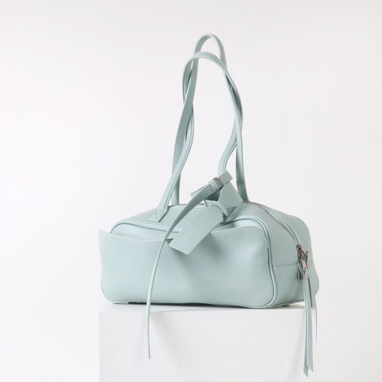 質感真皮|2025全新百搭輕奢小眾高級感波士頓大包肩托特枕頭通勤保齡球包「6163」25.07-1