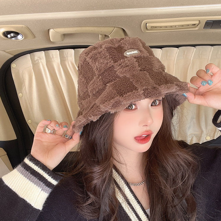 流行帽子|帽子女秋冬防風漁夫帽加厚保暖大頭圍百搭盆帽可愛顯臉小水桶帽潮「C2835」24.11-4