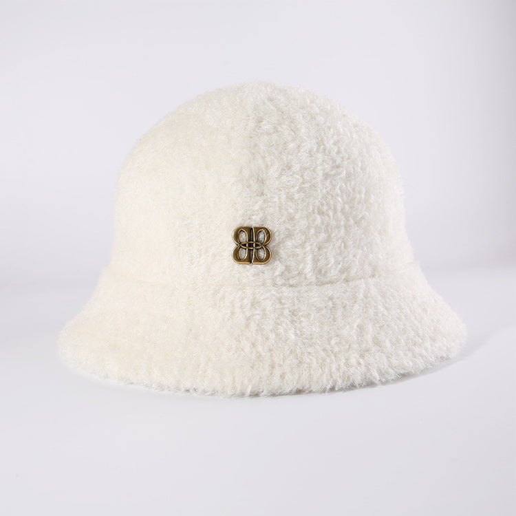 流行帽子|羊羔毛絨漁夫帽子女秋冬2025新款保暖加厚防寒盆帽時尚百搭水桶帽「C5870ASD」25.12-1