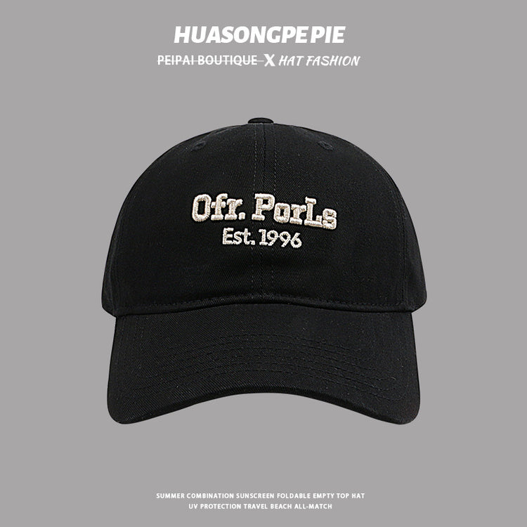 流行帽子|棒球帽子2024年新款女春秋季韓系大頭圍素顏遮臉顯臉小刺繡鴨舌帽「C1961」24.04-1