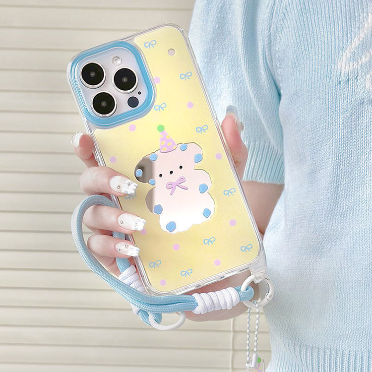 手機殼|蘋果15promax卡通手機殼iPhone14pro適用12掛繩鏡面殼13「WL0047」24.07