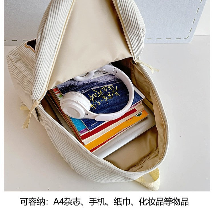 致青春|可愛雙肩包女簡約質感背包大容量休閒旅行包高顏值百搭大學生書包「1006-129」24.11-3