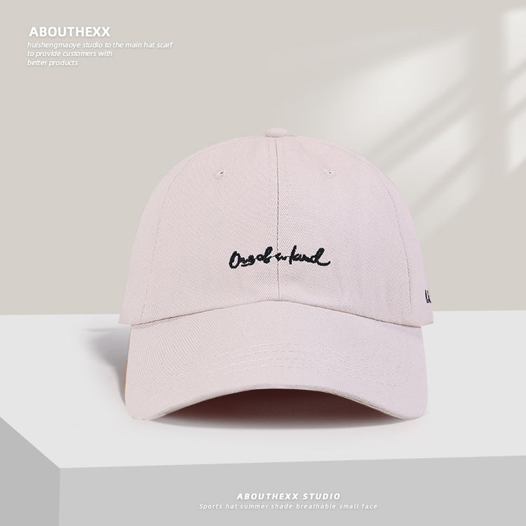 流行帽子|字母刺繡帽子女新款顯臉小愛心鴨舌帽韓版百搭棒球帽情侶遮陽帽男「C5036」25.06-2