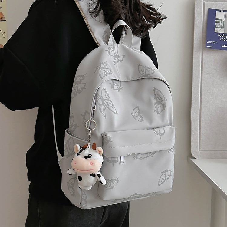 致青春|雙肩包女日系ins風蝴蝶設計背包外出旅遊輕便背包大容量學生書包「8084-125」24.10-3