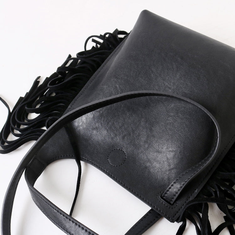 質感真皮|2025全新流蘇軟牛皮斜背包度假風百搭休閒信封包潮流輕奢單肩斜挎包「7058」25.09-4