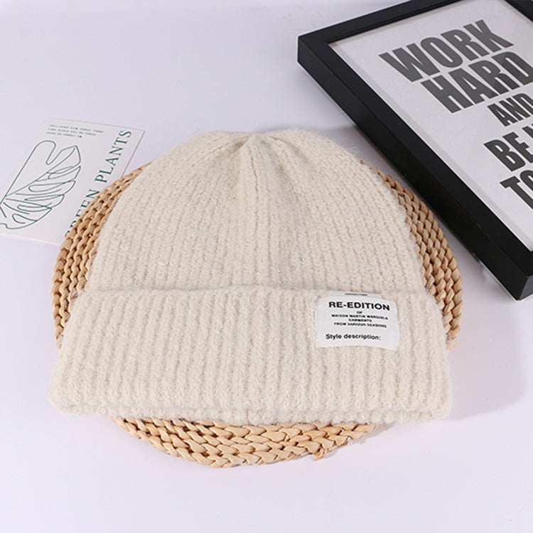 流行帽子|2024新款針織帽女慵懶風毛線堆堆帽大頭圍顯臉小加厚毛線帽冷帽男「C4484」24.09-4