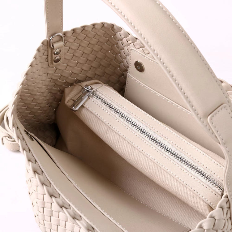 質感真皮|2025新款編織托特包女新款小眾設計高級感通勤大容量單肩腋下包包「7030」25.06-3