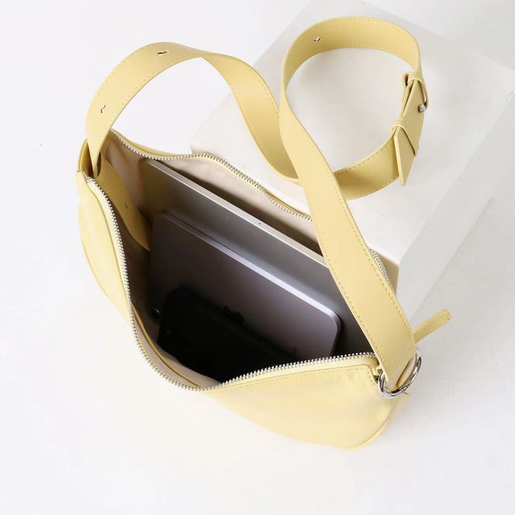 質感真皮|2025新款小眾休閒百搭頭層粒面小牛皮腋下韓版半月包柔軟牛皮斜挎「7031」25.06-3