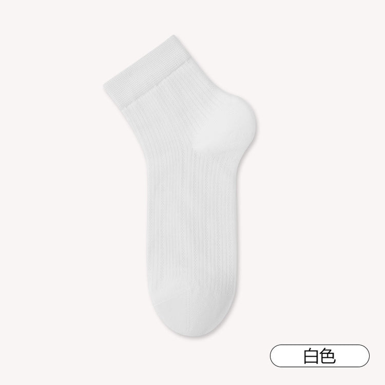 女襪|白色襪子女棉質耐磨抗起球彈力無骨短襪吸汗網眼透氣襪子批發「MI25813」25.05-2