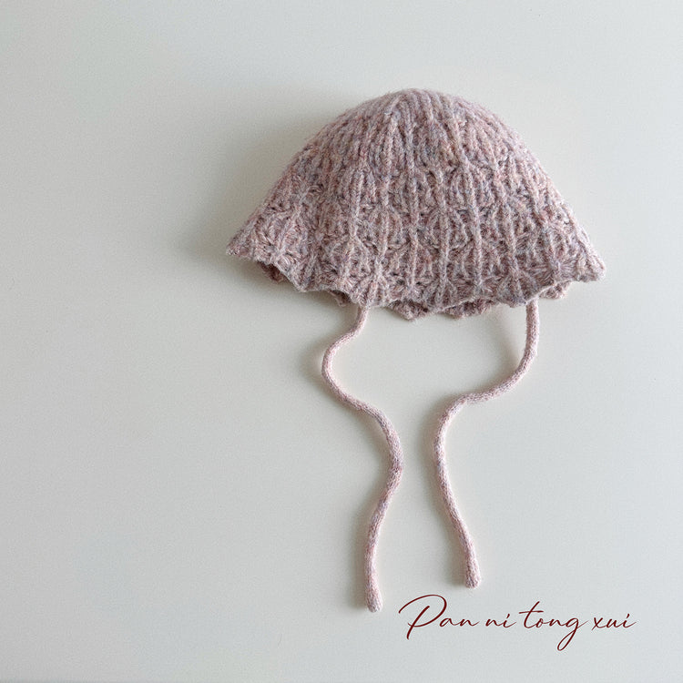 流行帽子|花邊針織漁夫帽女秋冬新款顯臉小韓版可愛小清新防風護耳保暖帽子「PM2712」24.10-1