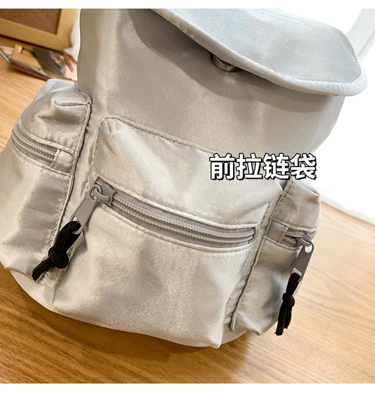 致青春|簡約小眾雙肩包質感翻蓋休閒學院風書包大容量時尚時尚女士包包「2108-121」24.12-2