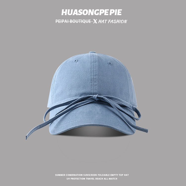 流行帽子|蝴蝶結鴨舌帽女顯臉小網紅時尚棒球帽甜美防曬帽子學生百搭太陽帽「C3730」24.03-2