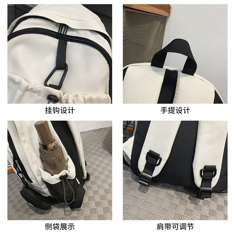 致青春|熱銷雙肩包附零錢小包女大學生國中生書包高中男大容量背包休閒旅行包電腦包「620-132」24.12-4