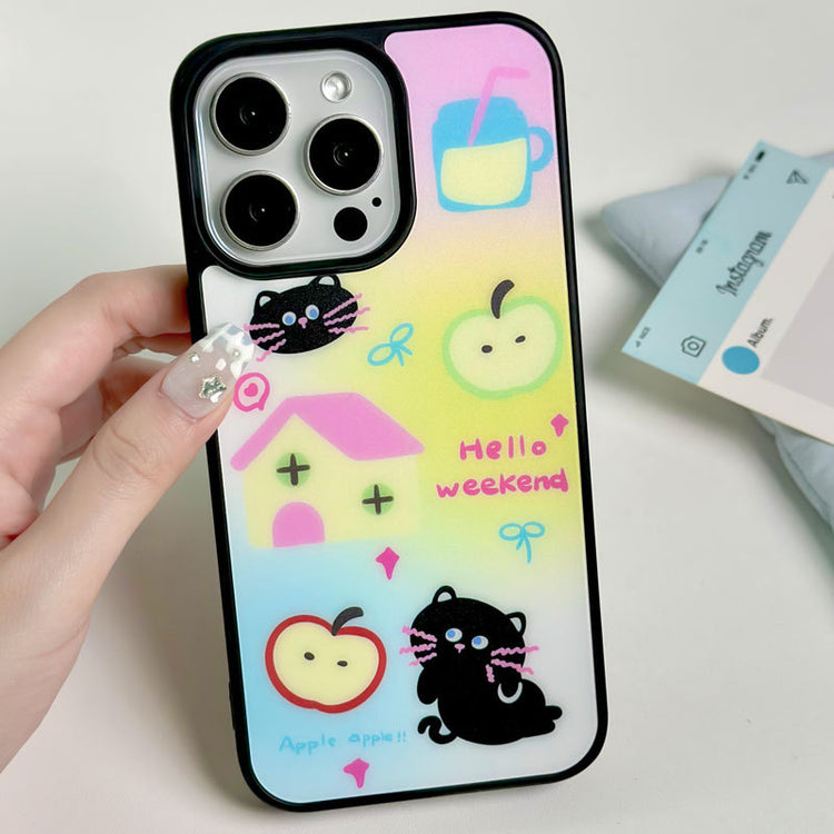 手機殼|13磨砂黑框殼蘋果16手機殼女iPhone15Promax批發14Pro適用12「WL0136」24.10-2