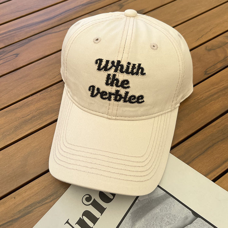 流行帽子|新款春秋季彎檐情侶大頭圍顯臉小百搭字母棒球帽百搭軟頂遮陽帽女「C3582」24.01-2