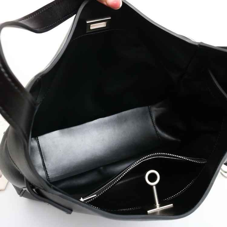 質感真皮|2024新款牛皮鎖扣托特包復古真皮水桶包大容量通勤單肩斜背包「5138#」24.08-1